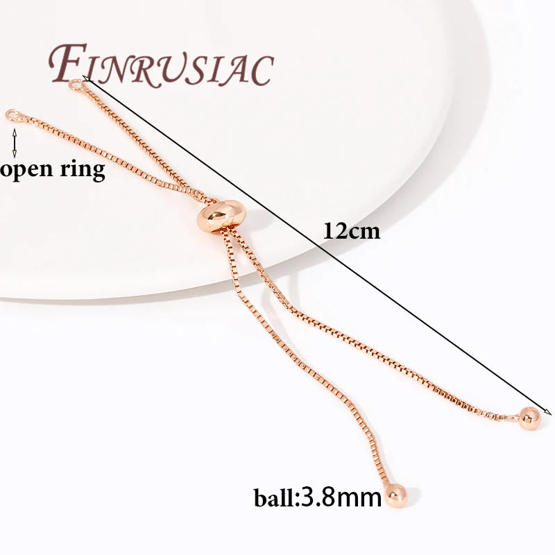 18K Gold Plated Box Chain Bracelet Connectors | DIY Jewelry Jewelry Findings P3 Rose Plated 4 Pieces