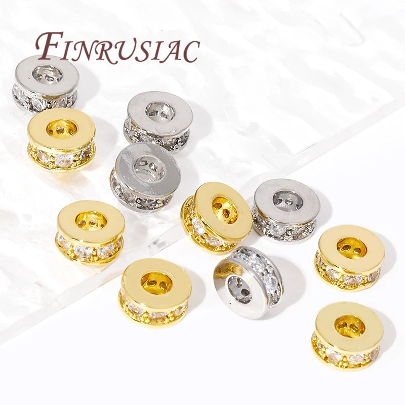 18K Gold Plated Brass Zircon Spacer Beads – DIY Jewelry Making Jewelry Spacer Beads P3