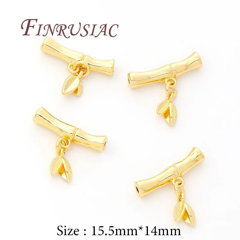18K Gold Plated Bamboo Tube Spacer Beads – DIY Jewelry Findings Jewelry Spacer Beads P3 18K Real Gold Plated 2 Pieces