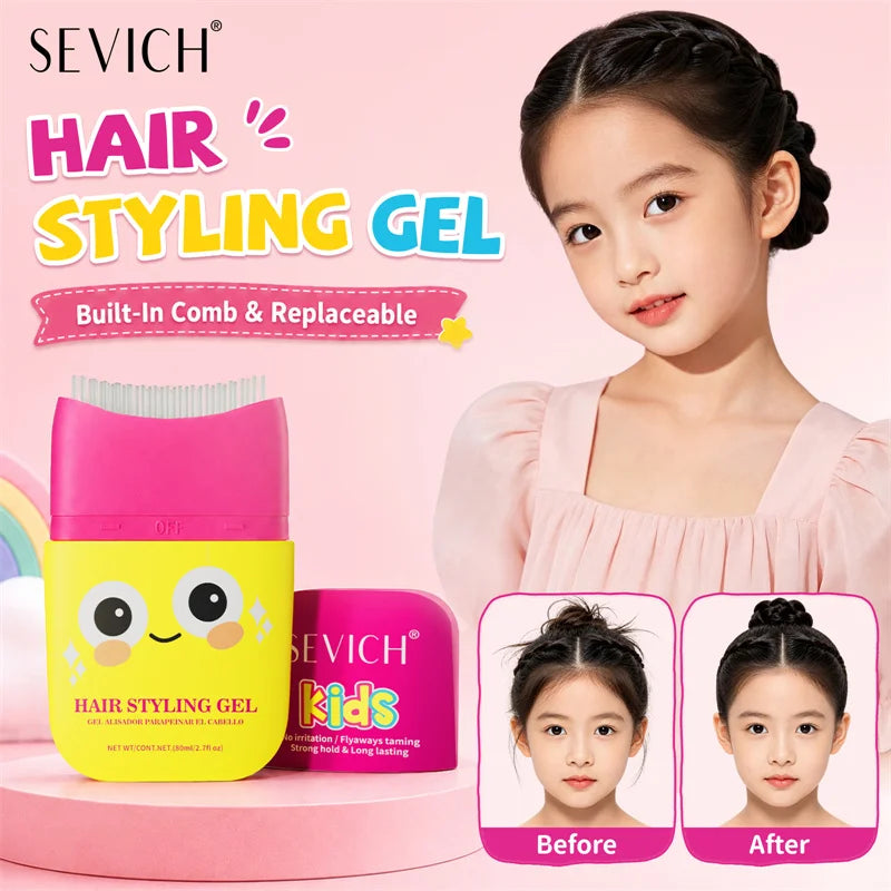 Sevich Kids Hair Styling Gel 80ml | Built-In Comb Flyaway Tamer Kids Hair Styling Gel P3