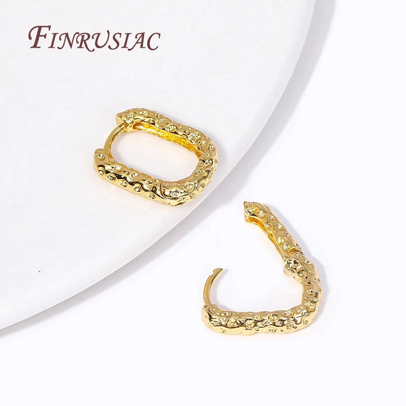 18K Gold Plated Heart Hoop Earrings – Brass & Zircon Women's Hoop Earrings P3