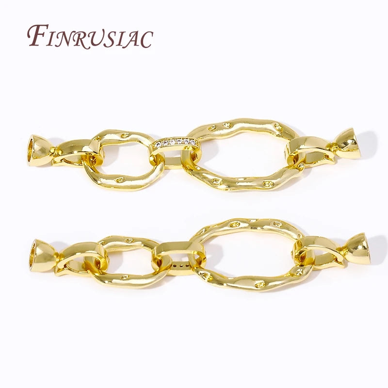 18K Gold Plated Brass Zircon Connector Clasp | DIY Jewelry Jewelry Connector Clasp P3