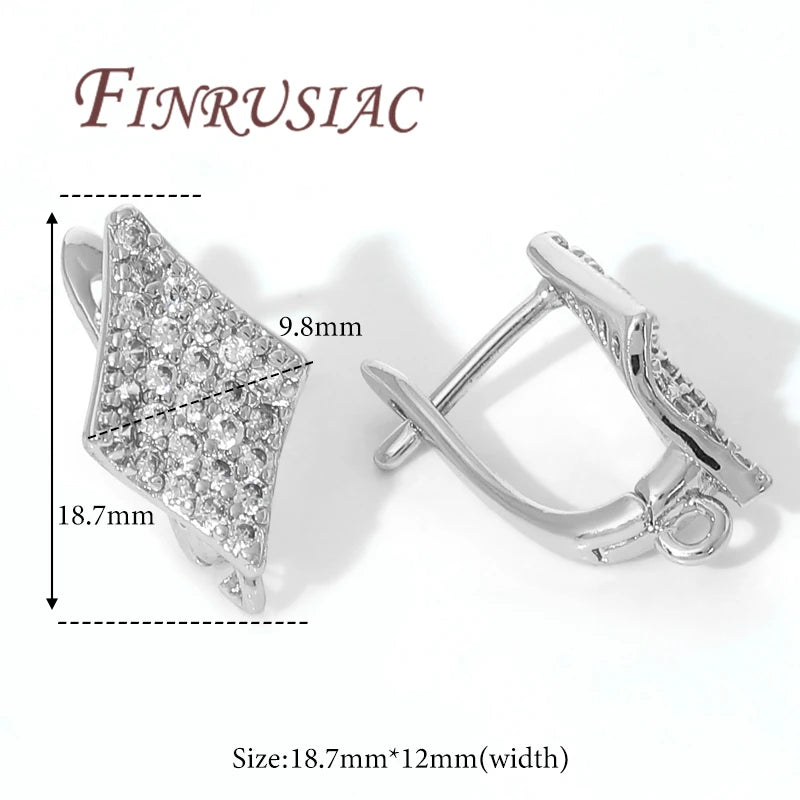 18K Gold Plated Brass Earring Hook Clasps | DIY Earwires Earring Hook Clasps P3 Rhodium Plated 2 pairs