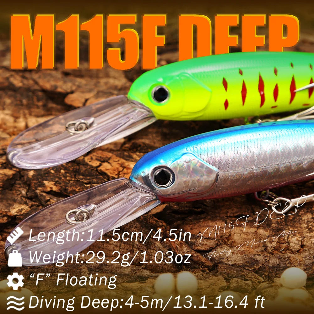 B&U Deep Diver Long Bill Minnow Lure – Pike Zander Perch Deep Diver Fishing Lure P3
