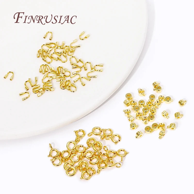 14K/18K Gold Plated Crimp Beads & Clasp Connectors | DIY Jewelry Jewelry Findings P3
