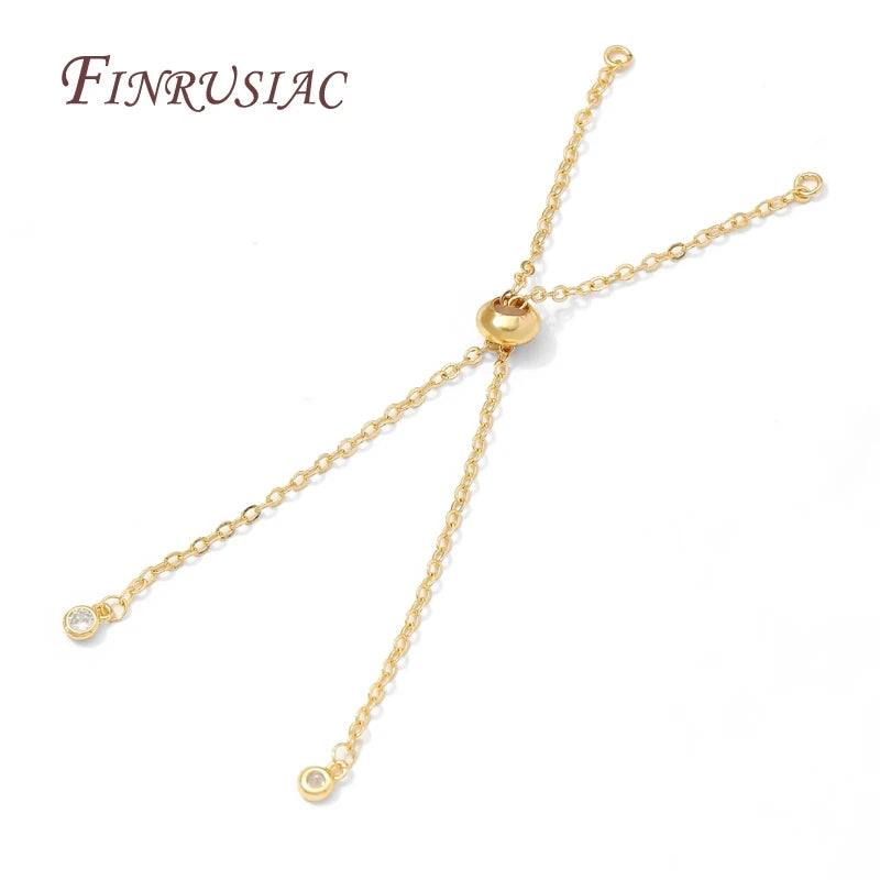 18K Gold Plated Sliding Adjustable Bracelet Chain | DIY Jewelry Jewelry Making Chain P3