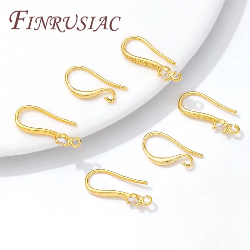 18K Gold Plated Earring Hooks & Earwires – DIY Jewelry 10/20 Pcs Earring Hooks Findings P3