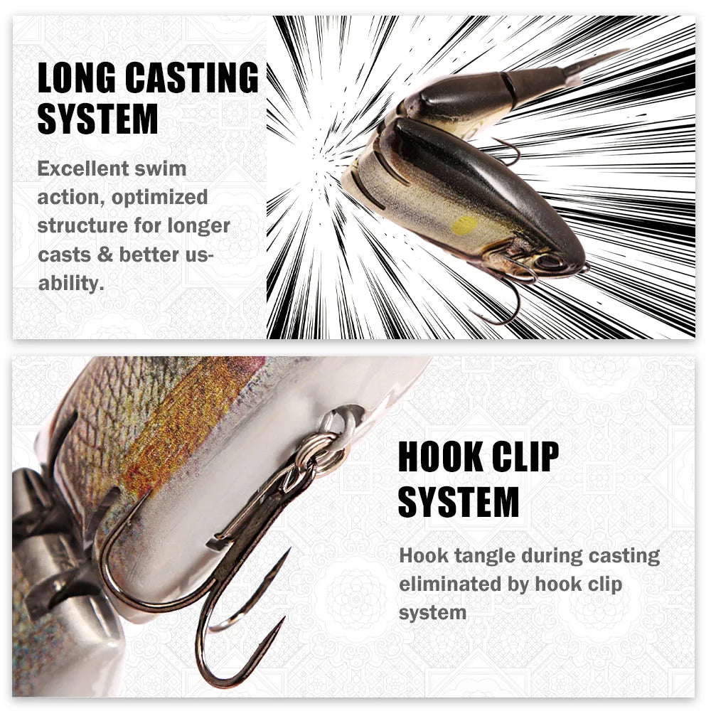 B&U 190mm Multi-Joint Glide Swimbait | Musky Pike Sinking Bait Glide Swimbait Lure P3