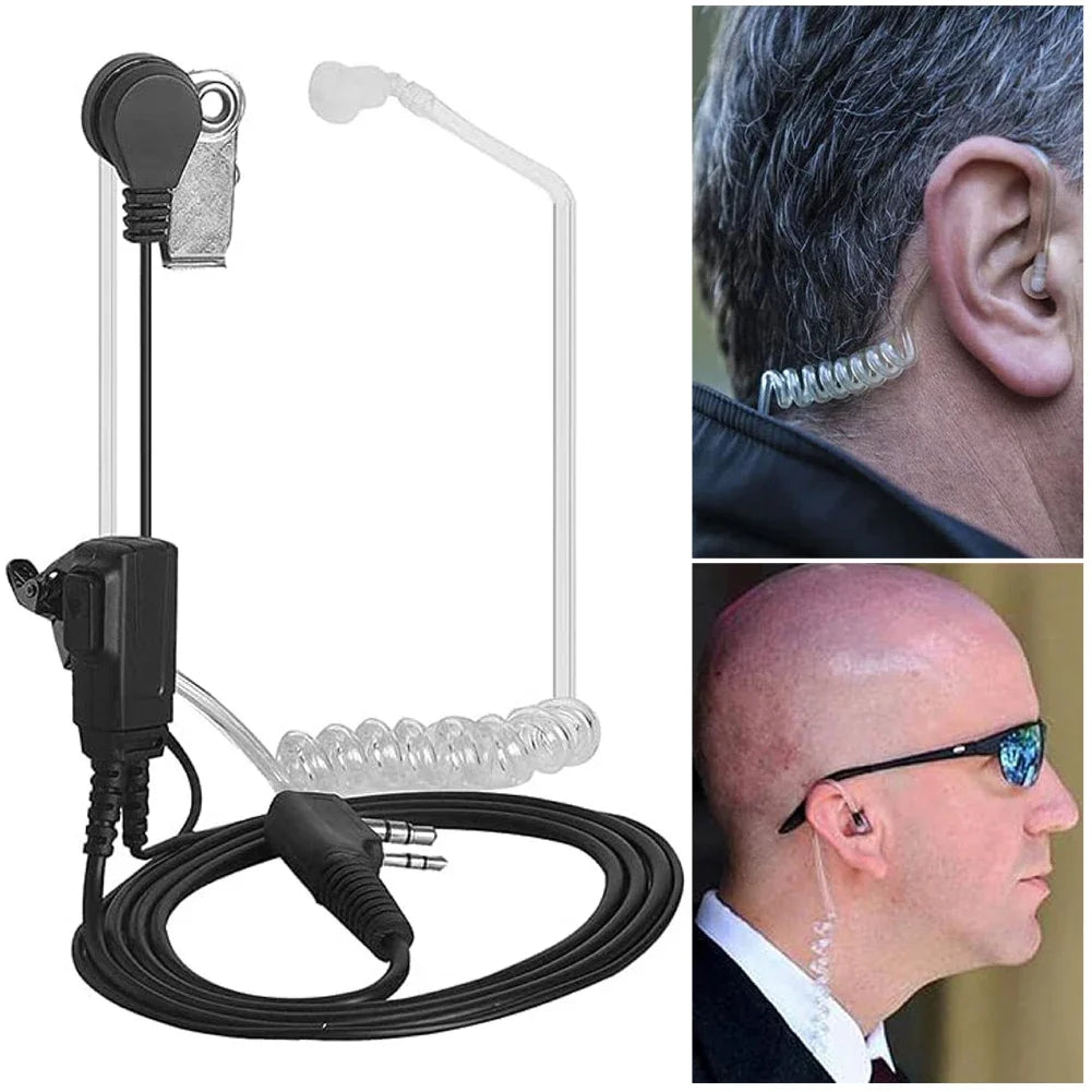 2-Pin PTT Covert Acoustic Tube Earpiece for Baofeng Kenwood Radio Earpiece Headset P3