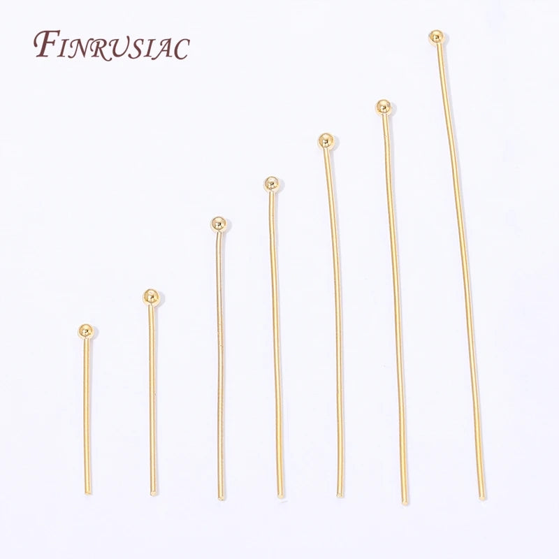 18K Gold Plated Ball Head Pins – Long Stem Beading Pins Jewelry Making Findings P3