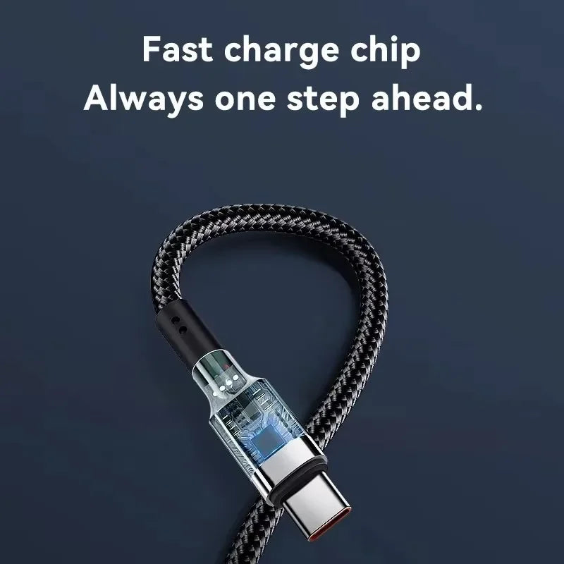 120W USB-C Braided Fast Charging Cable – PD 6A Quick Charge USB-C Charging Cable P3
