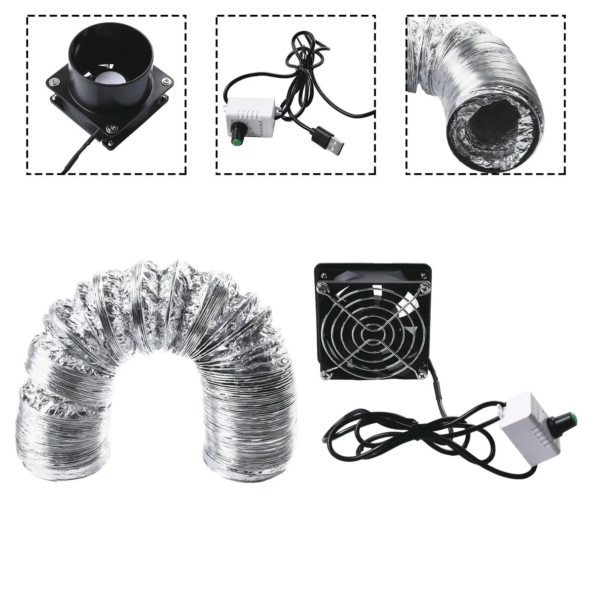 Adjustable Solder Fume Extractor Fan with 1M Duct | USB Powered Fume Extractor Fan P3