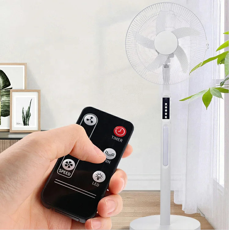 16-Inch Solar Rechargeable Floor Fan with LED Light & Remote Solar Pedestal Fan P3
