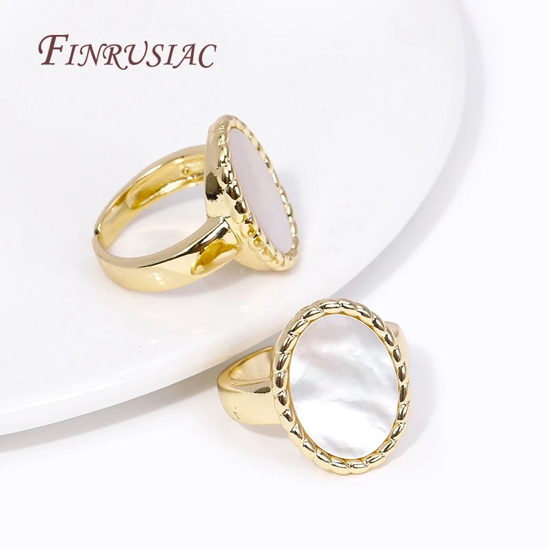 18K Gold Plated Oval Adjustable Ring Base – DIY Jewelry Setting Ring Base Finding P3