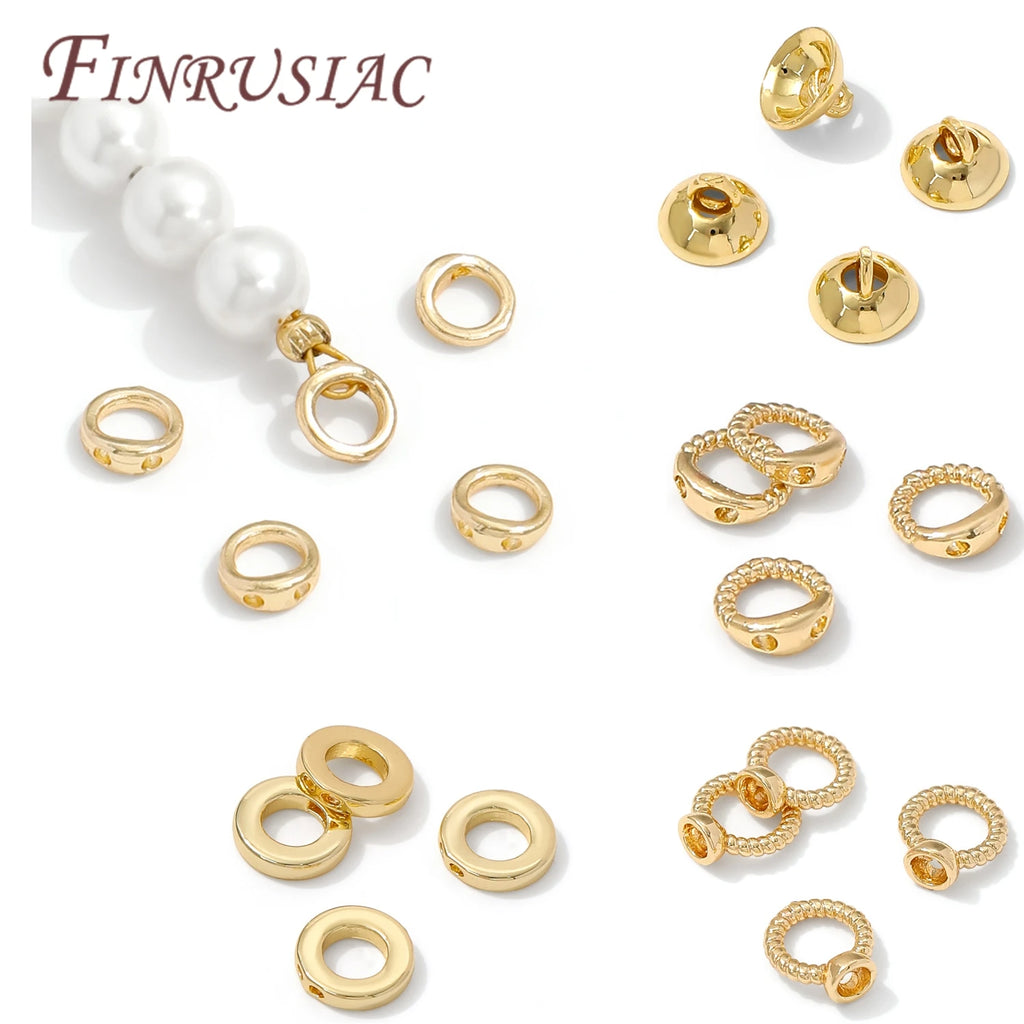 18K Gold Plated Brass 2-Hole Bracelet End Connectors DIY Jewelry End Connectors P3