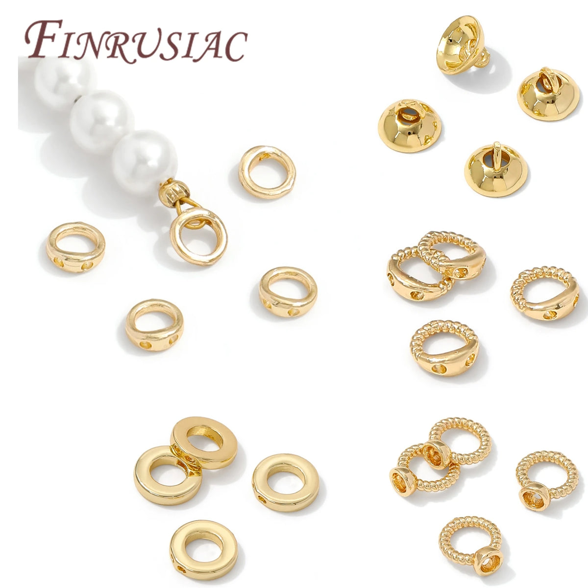 18K Gold Plated Brass 2-Hole Bracelet End Connectors DIY Jewelry End Connectors P3