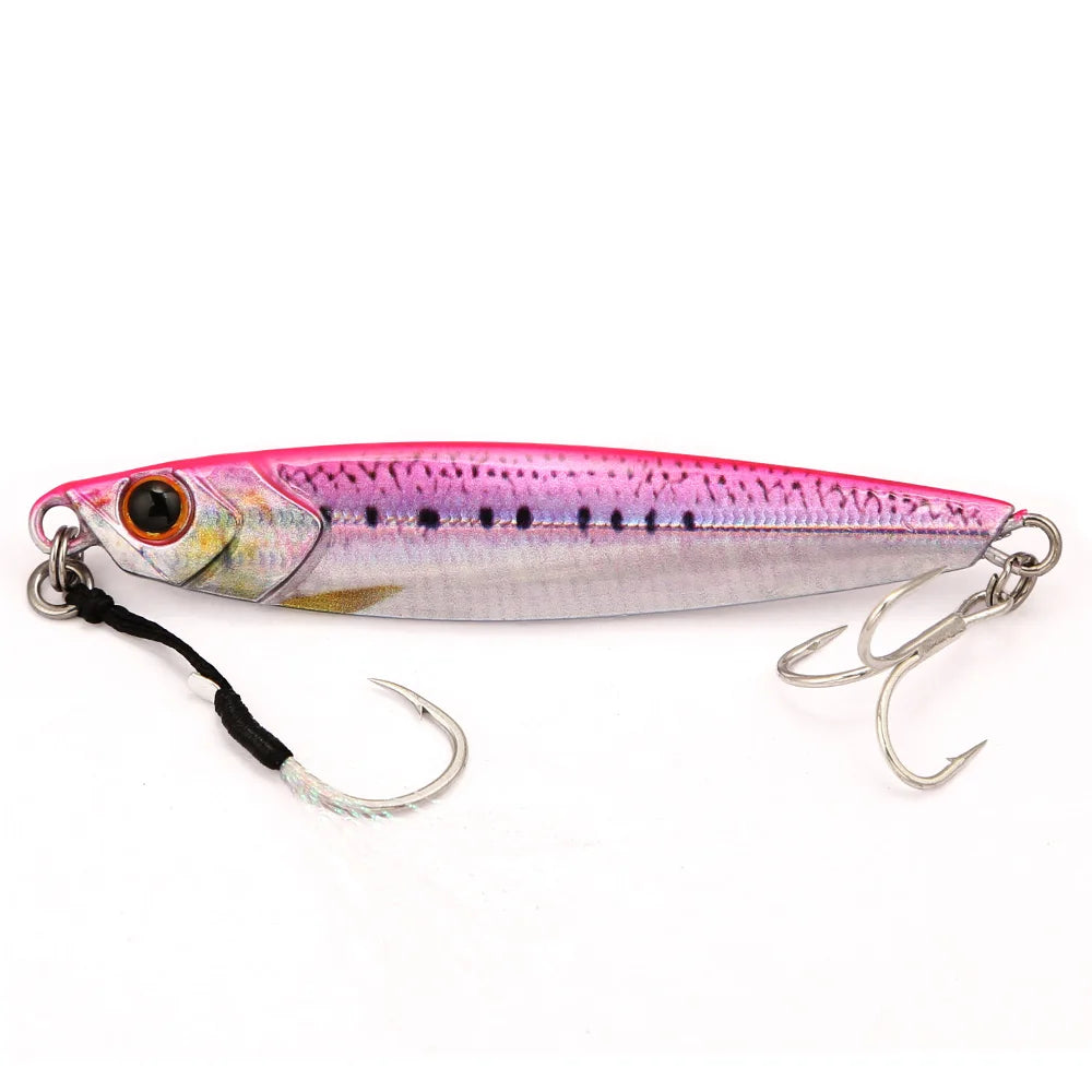 B&U Shore Jigging Metal Jig – Saltwater Lure | Tuna Sea Bass Metal Jigging Lure P3 pink 1pc-40g