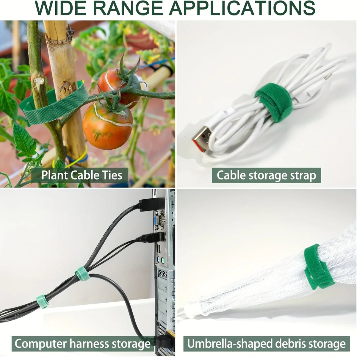 Nylon Plant Ties Adjustable Non-Slip Loop Fasteners 50/100 Pack Garden Plant Ties P3
