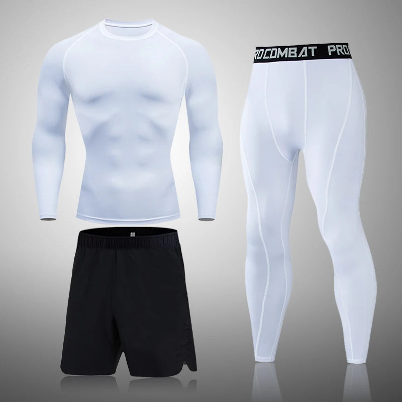 Men's Thermal Compression Long John Sports Tracksuit Set Compression Tracksuit P3