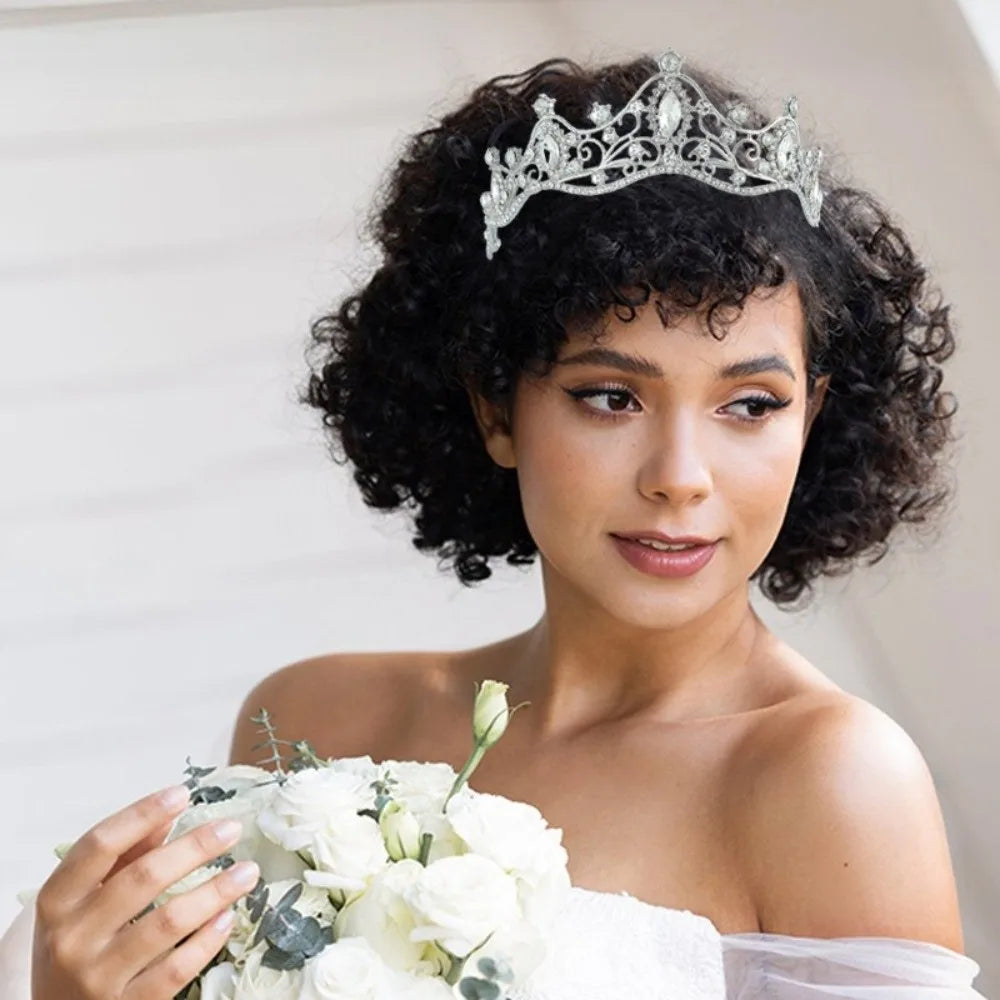 Rhinestone Crystal Tiara Crown Headband – Bridal & Party Crystal Crown Headband P3