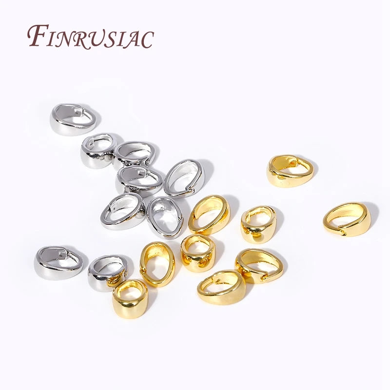 18K Gold Plated Brass Pinch Bails for Pendant Necklace Making Jewelry Findings P3