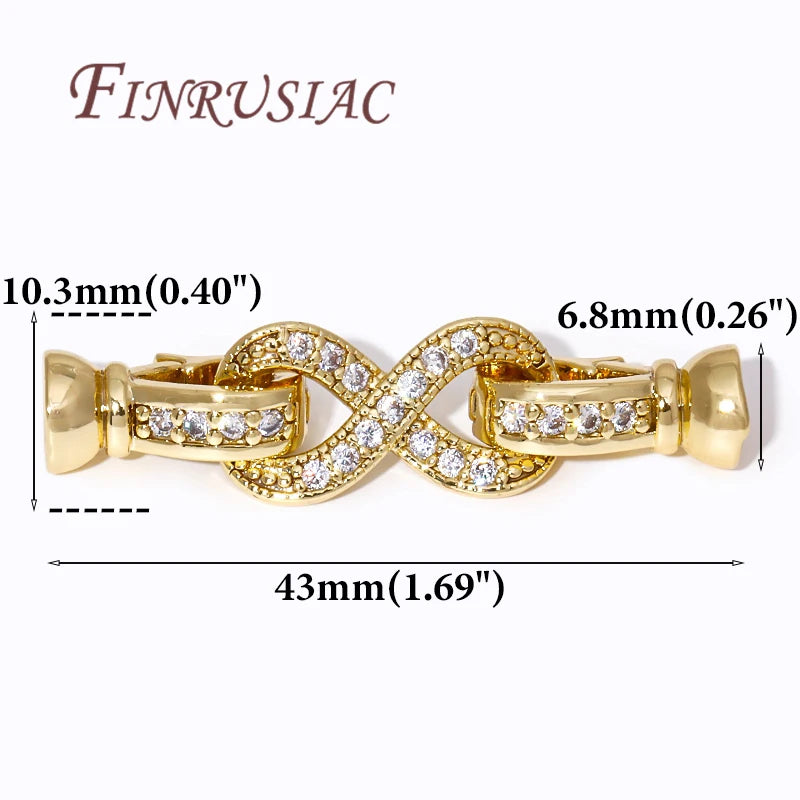 18K Gold Plated Brass Zircon Clasp Connector for DIY Jewelry Jewelry Clasp Connector P3 18K Gold Plated 1 Piece