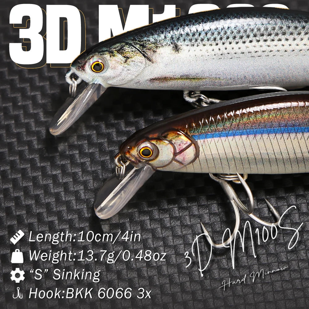 B&U Saltwater Sinking Minnow Jerkbait Lure with BKK Hooks Saltwater Fishing Lure P3