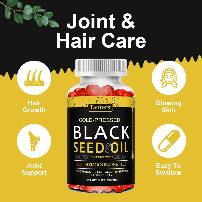 Black Seed Oil Capsules – Cold Pressed Nigella Sativa Softgels Herbal Oil Capsules P3