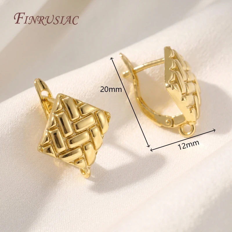 Geometric Leverback Earring Hooks 18K Gold Silver Plated 4 Styles Earring Findings P3 18K Real Gold Plated 1 pair