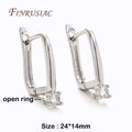 18K Gold Plated Hypoallergenic Earring Hook Findings | DIY Earring Hook Findings P3 Rhodium Plated 2 pairs
