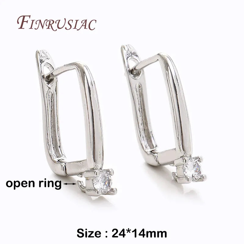 18K Gold Plated Hypoallergenic Earring Hook Findings | DIY Earring Hook Findings P3 Rhodium Plated 2 pairs