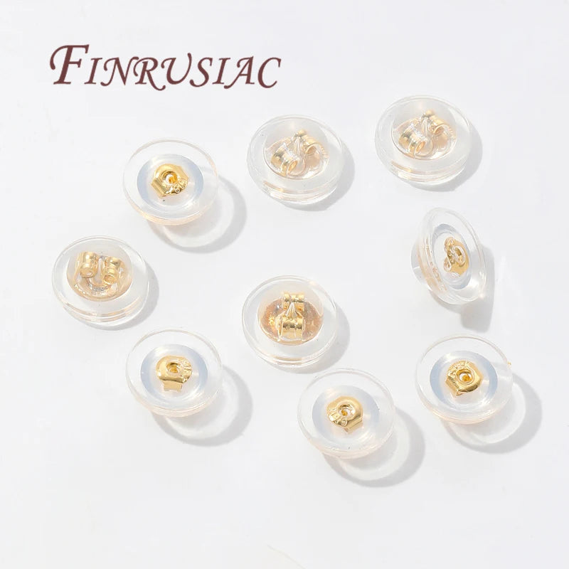 18K Gold Plated Silicone Earring Backs | Rubber Ear Stoppers Earring Findings P3