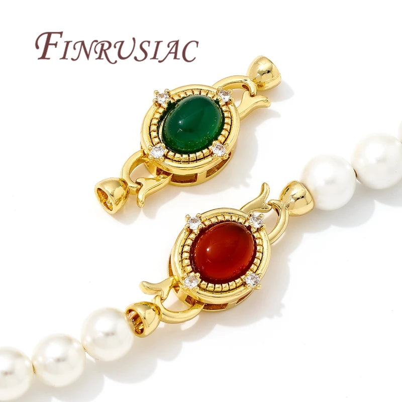 18K Gold Plated Natural Stone Jewelry Clasps & Necklace Findings Jewelry Clasp Findings P3