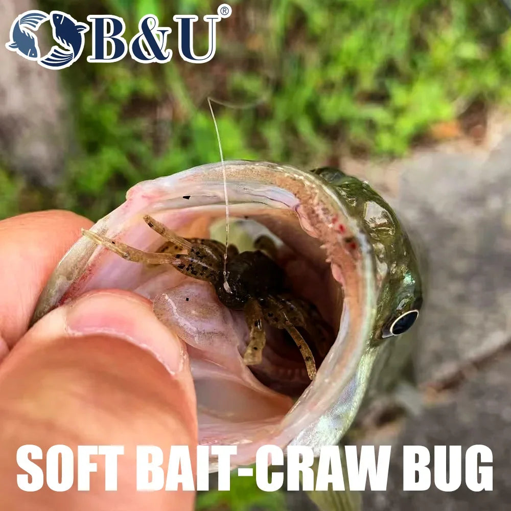 B&U Soft Plastic Craw Bug Lures – Bass Freshwater Swimbaits Soft Plastic Fishing Lure P3