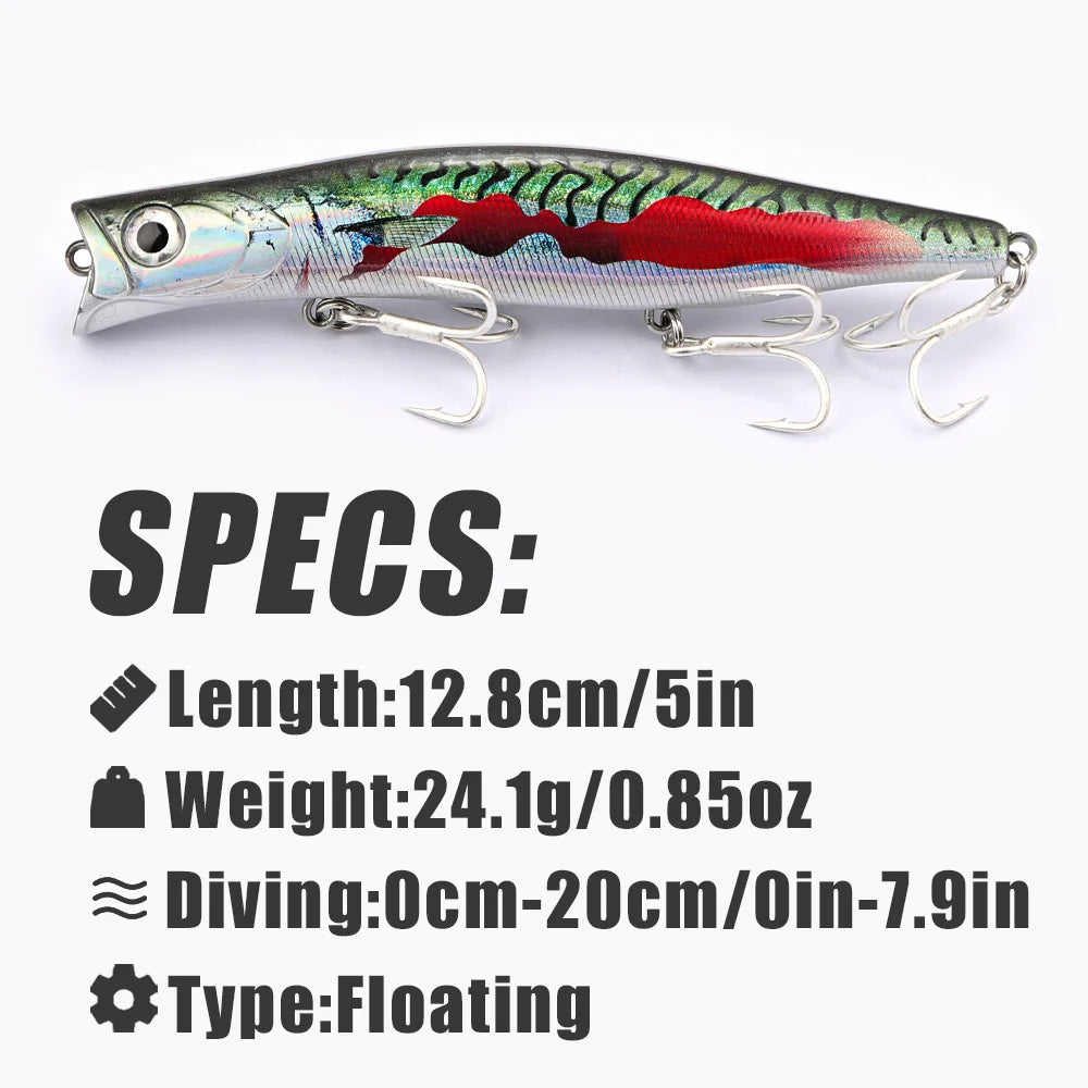 B&U 124mm Floating Minnow Lure – Seabass Wobbler Long Cast Fishing Hard Lure P3