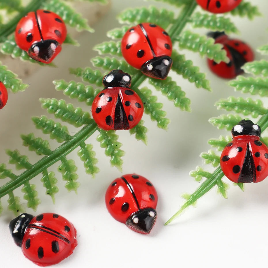 Ladybug Nail Charms Flatback Acrylic DIY Decorations 50/100pc Nail Art Charms P3