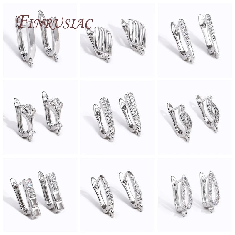 18K Gold Plated Zircon Earring Hook Clasps | DIY Jewelry Findings Earring Hook Findings P3