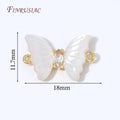 18K Gold Butterfly Connector Charms – Shell Zircon DIY Findings Jewelry Findings P3 18K Real Gold Plated 1 piece