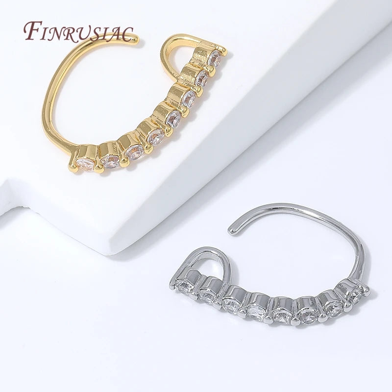 18K Gold Plated C-Shape Rhinestone Pendant Bail – DIY Jewelry Jewelry Findings P3