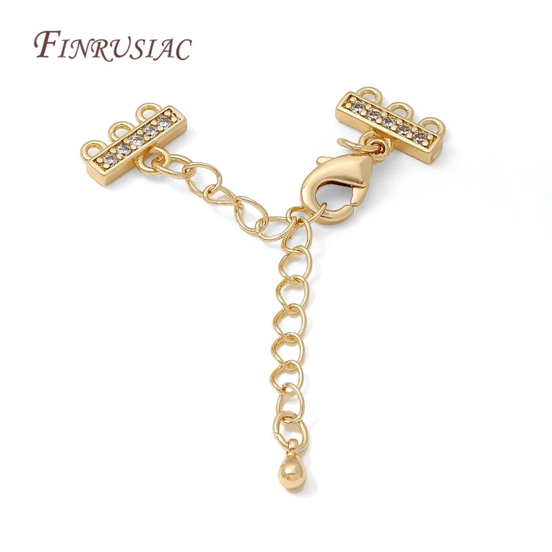 18K Gold Plated Brass Chain Extender – DIY Pearl Necklace Connector Jewelry Finding P3