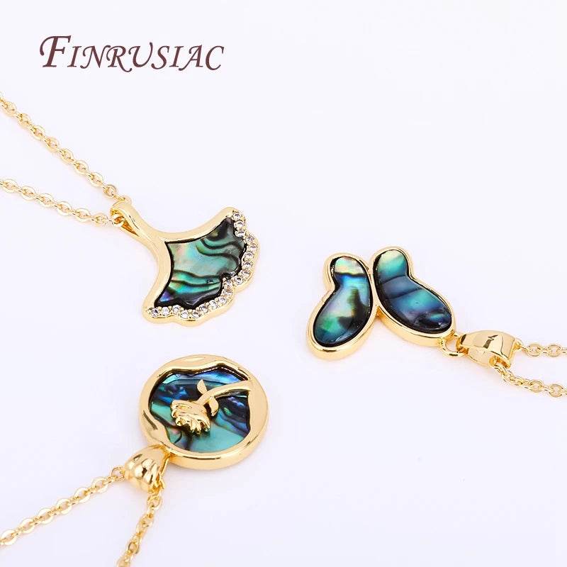 18K Gold Plated Abalone Shell Pendant Charm – DIY Jewelry Jewelry Pendant Charm P3