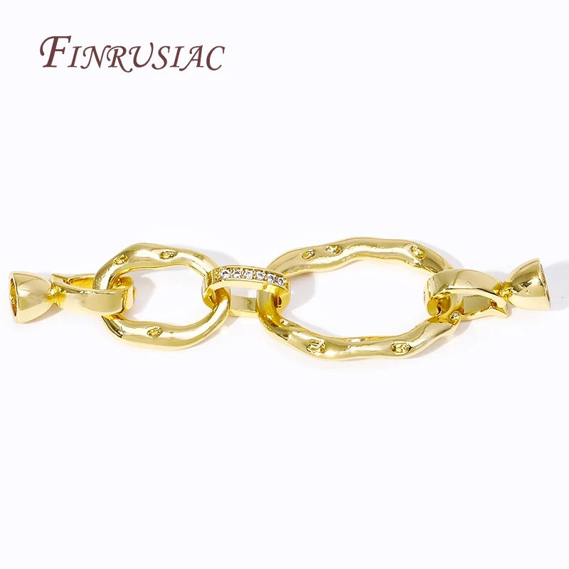 18K Gold Plated Brass Zircon Connector Clasp | DIY Jewelry Jewelry Connector Clasp P3