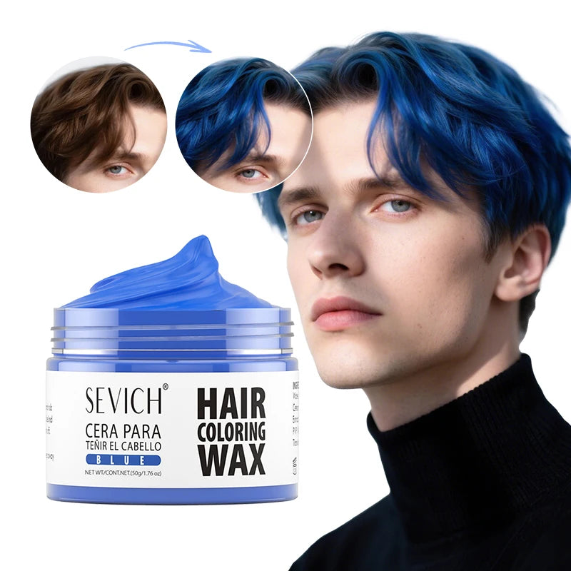 Sevich Temporary Hair Color Wax – Easy Wash DIY Hair Dye Temporary Hair Color Wax P3 blue 50g