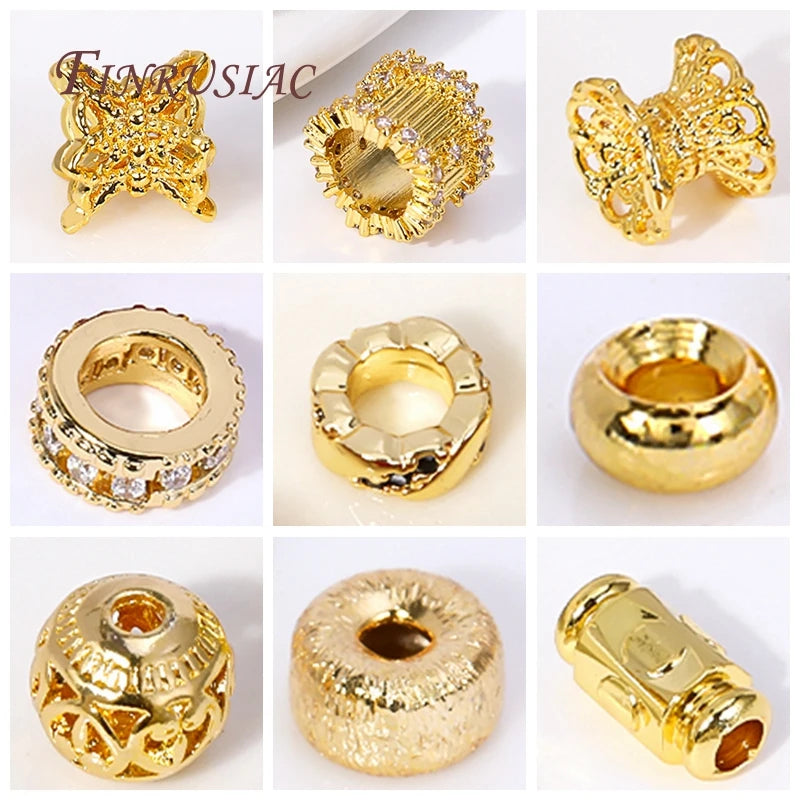 18K Gold Plated Brass Flower Spacer Bead Caps | DIY Jewelry Jewelry Spacer Beads P3