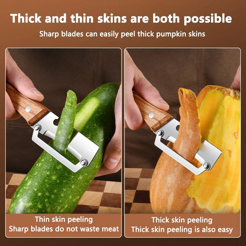 Stainless Steel Peeler Wooden Handle | Fruit & Veg Peeler Vegetable Peeler P3