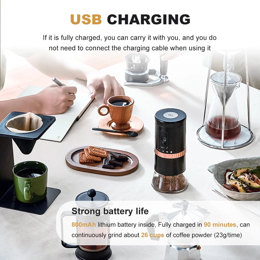 DUTRIEUX G2 Portable USB Conical Burr Coffee Bean Grinder Burr Coffee Grinder P3