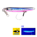 B&U S-Shaped Metal Jig Spoon – Saltwater Shore Casting Lure Metal Jig Lure P3 blue pink 20g