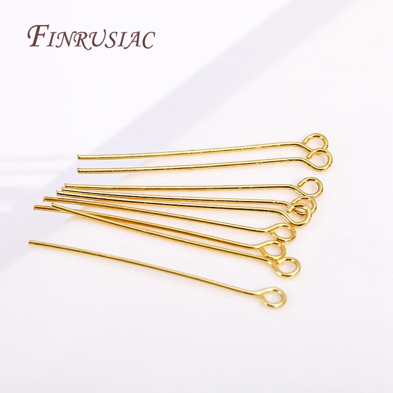 18K Gold Plated Head & Eye Pins – DIY Jewelry Findings 50–100 Pcs Jewelry Findings Pins P3