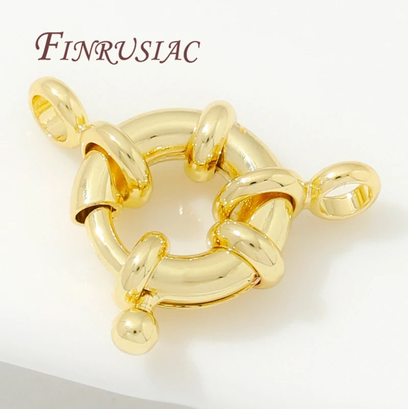18K Gold Plated Round Spring Clasps 9mm 10mm 11mm | Jewelry Making Jewelry Clasps P3
