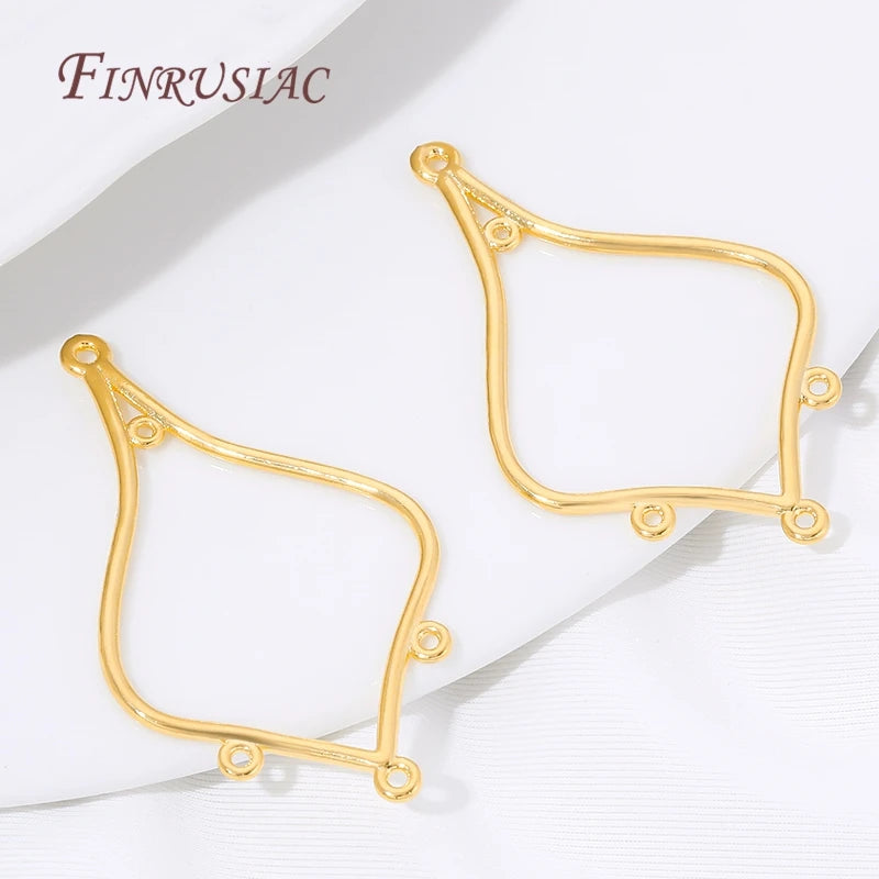 18K Gold Plated Teardrop Hollow Connector – DIY Jewelry Findings Jewelry Making Connector P3